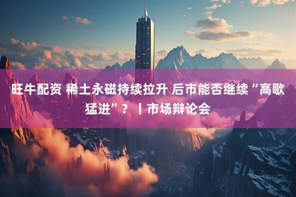 旺牛配资 稀土永磁持续拉升 后市能否继续“高歌猛进”？丨市场辩论会