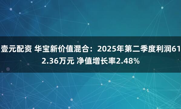 壹元配资 华宝新价值混合：2025年第二季度利润612.36万元 净值增长率2.48%