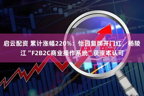 启云配资 累计涨幅220%：怡园复牌开门红，杨陵江“F2B2C商业操作系统”获资本认可